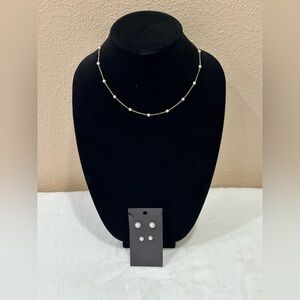 Gold Tone Pearl Necklace Set